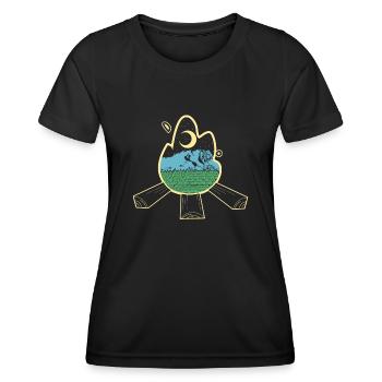 Randonnée à Zugspitze - T-shirt sport Femme - noir - Devant - AI Model Female 172 light (172cm)