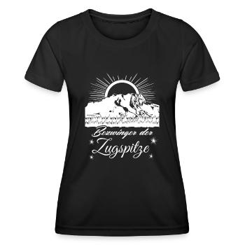 Zugspitze Sonnenaufgang - Frauen Funktions-T-Shirt - Schwarz - Vorne - AI Model Female 172 light (172cm)