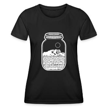 Zugspitze dans un verre Alpinisme Randonnée - T-shirt sport Femme - noir - Devant - AI Model Female 172 light (172cm)