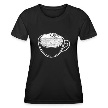 Zugspitze et le café - T-shirt sport Femme - noir - Devant - AI Model Female 172 light (172cm)