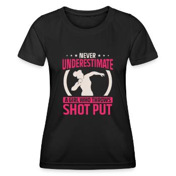 Lancer du poids Athlétisme - T-shirt sport Femme - noir - Devant - AI Model Female 172 light (172cm)