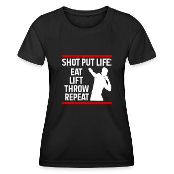 Kugelstoßen Werfen Leichtathletik - Frauen Funktions-T-Shirt - Schwarz - Vorne - AI Model Female 172 light (172cm)