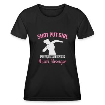 Kugelstoßen Werfen Leichtathletik - Frauen Funktions-T-Shirt - Schwarz - Vorne - AI Model Female 172 light (172cm)