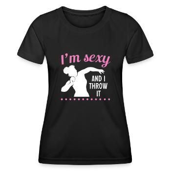 Kugelstoßen Werfen Leichtathletik - Frauen Funktions-T-Shirt - Schwarz - Vorne - AI Model Female 172 light (172cm)