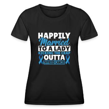 Kicking The Crap Outta Thyroid Cancer Awareness - Women's Functional T-Shirt - black - Front - AI Model Female 172 light (172cm)