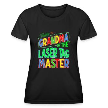Gran Grand-mère du Laser Tag Birthday Boy Master - T-shirt sport Femme - noir - Devant - AI Model Female 172 light (172cm)