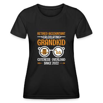 Grand-mère à la retraite Pensioner Comptable Banque - T-shirt sport Femme - noir - Devant - AI Model Female 172 light (172cm)