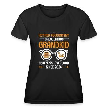 Grand-mère à la retraite Pensioner Comptable Banque - T-shirt sport Femme - noir - Devant - AI Model Female 172 light (172cm)