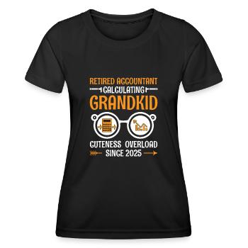 Pensionierte Oma Rentner Rentenbuchhalter Bank - Frauen Funktions-T-Shirt - Schwarz - Vorne - AI Model Female 172 light (172cm)