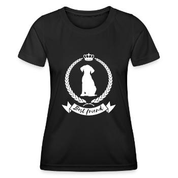 Meilleur ami - chien - T-shirt sport Femme - noir - Devant - AI Model Female 172 light (172cm)