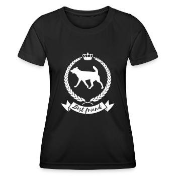 Meilleur ami - chien - T-shirt sport Femme - noir - Devant - AI Model Female 172 light (172cm)