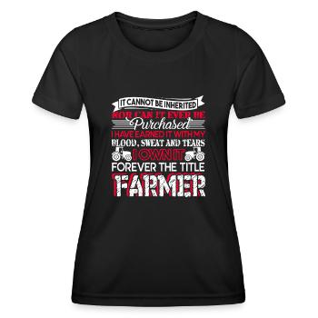 Farmer Forever The Title Farmer - Women's Functional T-Shirt - black - Front - AI Model Female 172 light (172cm)