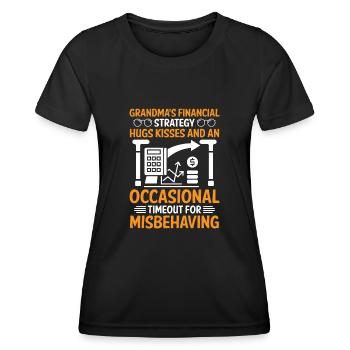 Grand-mère à la retraite Pensioner Comptable Banque - T-shirt sport Femme - noir - Devant - AI Model Female 172 light (172cm)