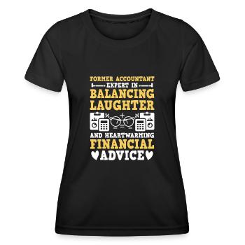 Grand-mère à la retraite Pensioner Comptable Banque - T-shirt sport Femme - noir - Devant - AI Model Female 172 light (172cm)