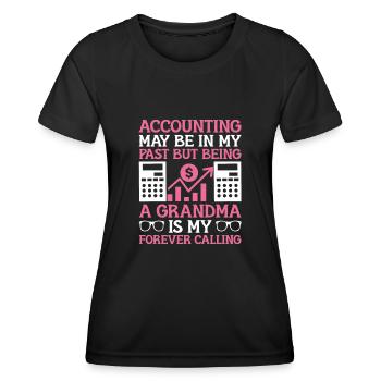 Pensionierte Oma Rentner Rentenbuchhalter Bank - Frauen Funktions-T-Shirt - Schwarz - Vorne - AI Model Female 172 light (172cm)