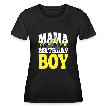 Mama Of the Birthday Boy Construction Family Party - Women's Functional T-Shirt - black - Front - AI Model Female 172 light (172cm)