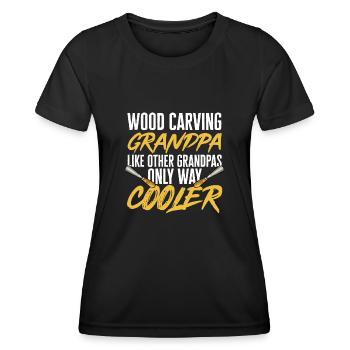 Charpentier sculpteur sur bois - T-shirt sport Femme - noir - Devant - AI Model Female 172 light (172cm)