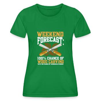 Woodworking carving carpenter - Women's Functional T-Shirt - kelly green - Front - AI Model Female 172 dark (172cm)