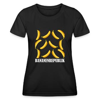 Bananenrepublik Banane Bananen - Frauen Funktions-T-Shirt - Schwarz - Vorne - AI Model Female 172 light (172cm)