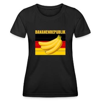 Deutschlandflagge Bananenrepublik - Frauen Funktions-T-Shirt - Schwarz - Vorne - AI Model Female 172 light (172cm)