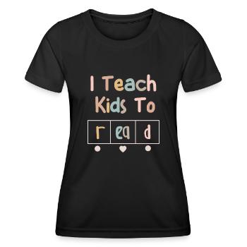 J’apprends aux enfants à lire les professeurs de sciences Lecture - T-shirt sport Femme - noir - Devant - AI Model Female 172 light (172cm)