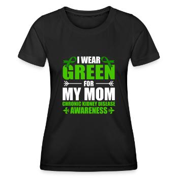 Je porte du vert pour les maladies chroniques de ma mère - T-shirt sport Femme - noir - Devant - AI Model Female 172 light (172cm)