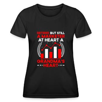 Pensionierte Oma Rentner Rentenvermarkter Marketi - Frauen Funktions-T-Shirt - Schwarz - Vorne - AI Model Female 172 light (172cm)