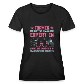 Pensionierte Oma Rentner Rentenvermarkter Marketi - Frauen Funktions-T-Shirt - Schwarz - Vorne - AI Model Female 172 light (172cm)