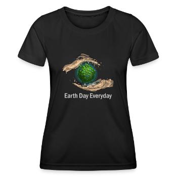 Tag der Erde Tägliches Umweltbewusstsein - Frauen Funktions-T-Shirt - Schwarz - Vorne - AI Model Female 172 light (172cm)