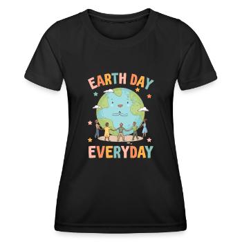 Tag der Erde Tägliches Umweltbewusstsein - Frauen Funktions-T-Shirt - Schwarz - Vorne - AI Model Female 172 light (172cm)