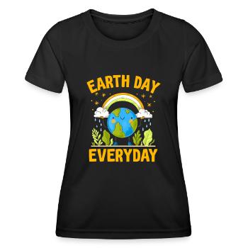 Tag der Erde Tägliches Umweltbewusstsein - Frauen Funktions-T-Shirt - Schwarz - Vorne - AI Model Female 172 light (172cm)