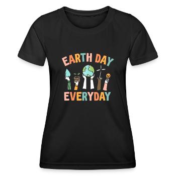 Tag der Erde Tägliches Umweltbewusstsein - Frauen Funktions-T-Shirt - Schwarz - Vorne - AI Model Female 172 light (172cm)
