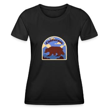 California This Place - Women's Functional T-Shirt - black - Front - AI Model Female 172 light (172cm)