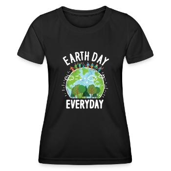Tag der Erde Tägliches Umweltbewusstsein - Frauen Funktions-T-Shirt - Schwarz - Vorne - AI Model Female 172 light (172cm)