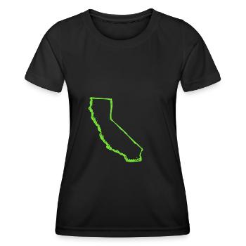 California This Place - Women's Functional T-Shirt - black - Front - AI Model Female 172 light (172cm)