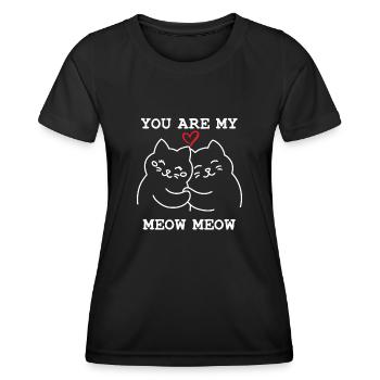 Tu es mon miaou miaou - T-shirt sport Femme - noir - Devant - AI Model Female 172 light (172cm)