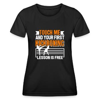 Kickboxing First Kickboxing Lesson Is Free - Women's Functional T-Shirt - black - Front - AI Model Female 172 light (172cm)