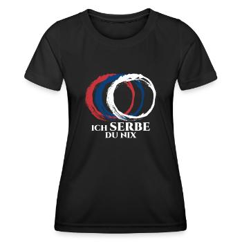 Serbien serbische Flagge Serbe - Frauen Funktions-T-Shirt - Schwarz - Vorne - AI Model Female 172 light (172cm)