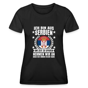 Serbien Spruch serbische Flagge - Frauen Funktions-T-Shirt - Schwarz - Vorne - AI Model Female 172 light (172cm)