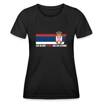 Serbe serbische Flagge Balkan Serbien - Frauen Funktions-T-Shirt - Schwarz - Vorne - AI Model Female 172 light (172cm)