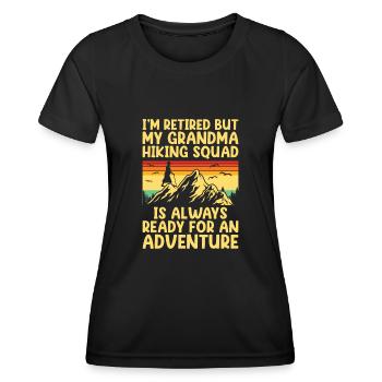 Hiking Retired Grandma Pensioner Pension Hiker Tre - Women's Functional T-Shirt - black - Front - AI Model Female 172 light (172cm)