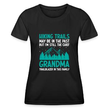 Hiking Retired Grandma Pensioner Pension Hiker Tre - Women's Functional T-Shirt - black - Front - AI Model Female 172 light (172cm)