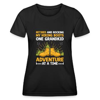 Hiking Retired Grandma Pensioner Pension Hiker Tre - Women's Functional T-Shirt - black - Front - AI Model Female 172 light (172cm)