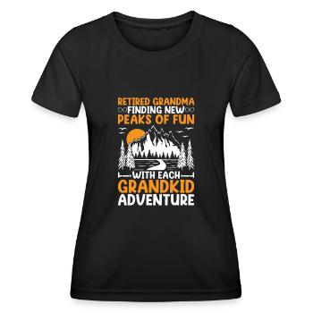 Hiking Retired Grandma Pensioner Pension Hiker Tre - Women's Functional T-Shirt - black - Front - AI Model Female 172 light (172cm)