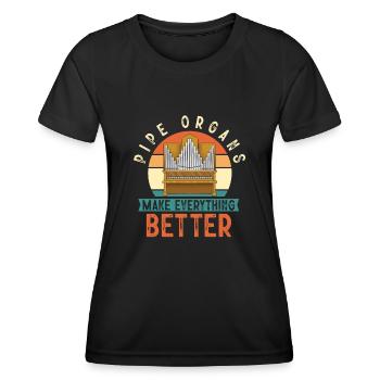 Orgelspieler Organist Kirchenorganist Orgel - Frauen Funktions-T-Shirt - Schwarz - Vorne - AI Model Female 172 light (172cm)