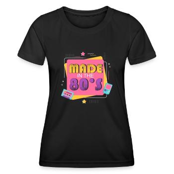 80er Die Musik der 80er - Frauen Funktions-T-Shirt - Schwarz - Vorne - AI Model Female 172 light (172cm)