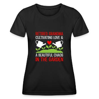 Jardinier Grand-mère à la retraite Retraité Jardinier Garde - T-shirt sport Femme - noir - Devant - AI Model Female 172 light (172cm)