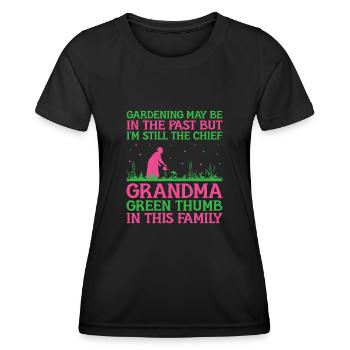 Jardinier Grand-mère à la retraite Retraité Jardinier Garde - T-shirt sport Femme - noir - Devant - AI Model Female 172 light (172cm)
