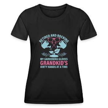 Jardinier Grand-mère à la retraite Retraité Jardinier Garde - T-shirt sport Femme - noir - Devant - AI Model Female 172 light (172cm)