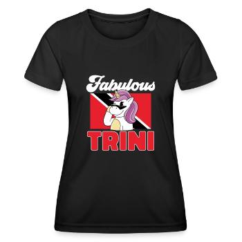 Drapeau de Trinité-et-Tobago - T-shirt sport Femme - noir - Devant - AI Model Female 172 light (172cm)